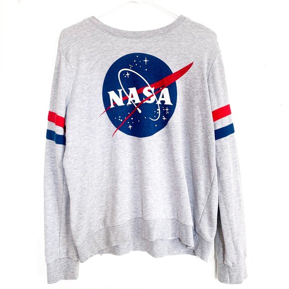 Mighty Fine Tops - NASA sweatshirt grey, red, blue crew neck L